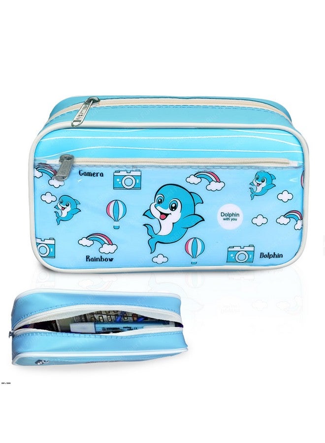 FunBlast Pouches for Kids and Adults - Dolphin Print Pouch, Multi-Purpose Zipper Pencil Case, Cosmetic Pouch, Travel Pouch, Storage Organizer Pouch, Stationery Holder Case (Dolphin) - Image 1