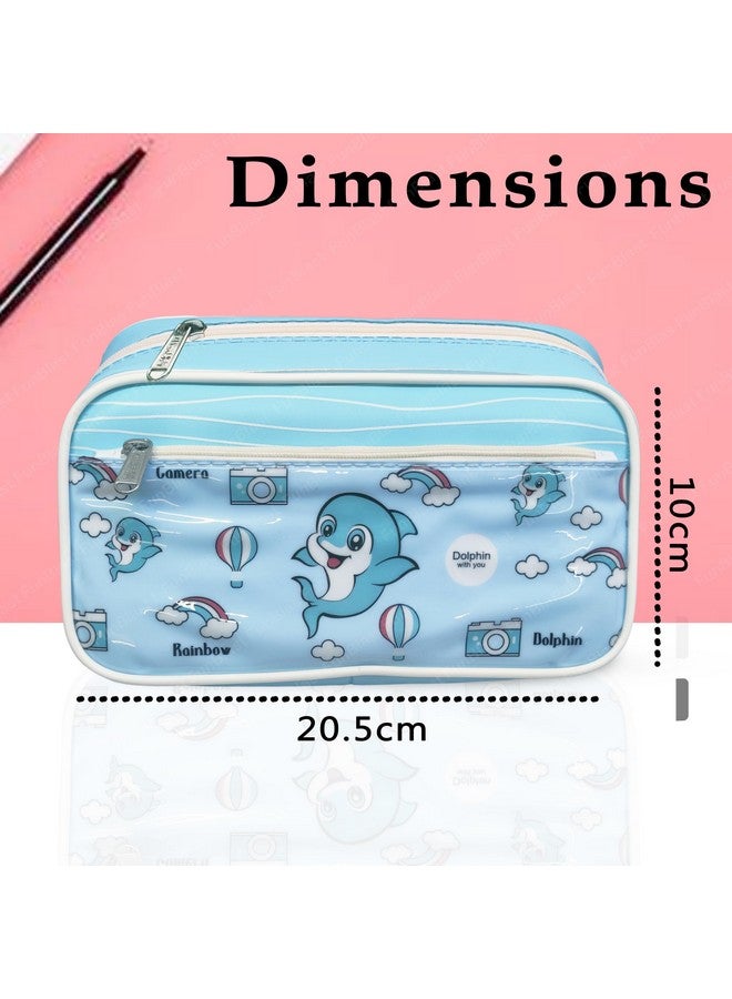 FunBlast Pouches for Kids and Adults - Dolphin Print Pouch, Multi-Purpose Zipper Pencil Case, Cosmetic Pouch, Travel Pouch, Storage Organizer Pouch, Stationery Holder Case (Dolphin) - Image 2