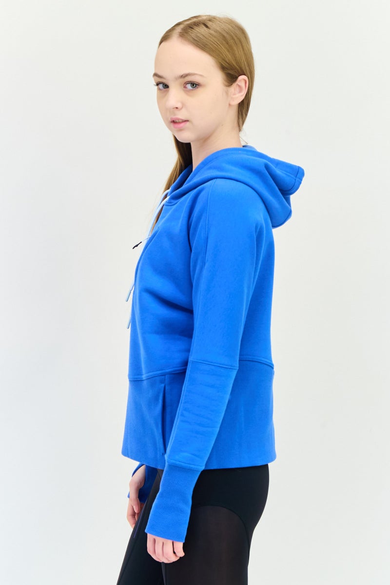 Hoka Women Sportswear Fit Long Sleeves Outdoor Hoodie, Blue  - Image 2