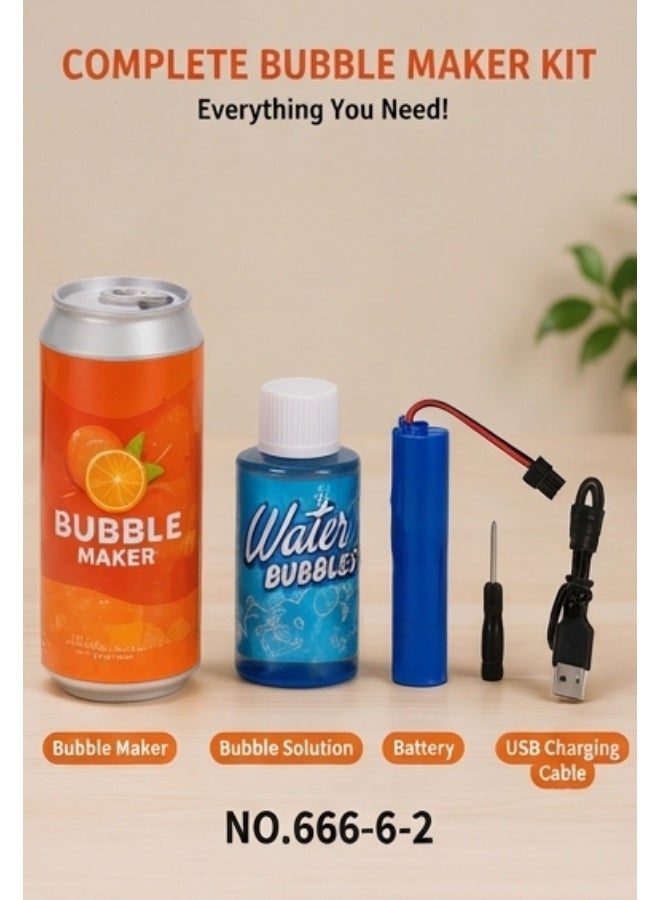 Rechargeable Bubble Maker Toy for Kids – Cola Can Design Automatic Bubble Machine with USB Charging – Fun Bubble Blower for Parties, Outdoor Play & Birthday Gift - Image 2