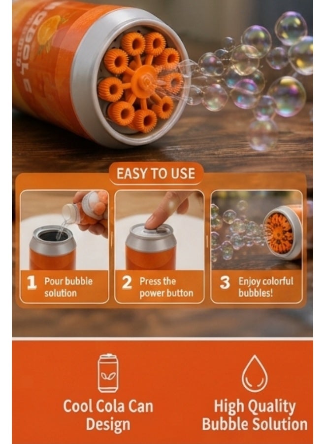 Rechargeable Bubble Maker Toy for Kids – Cola Can Design Automatic Bubble Machine with USB Charging – Fun Bubble Blower for Parties, Outdoor Play & Birthday Gift - Image 3