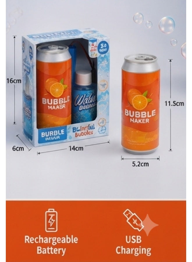Rechargeable Bubble Maker Toy for Kids – Cola Can Design Automatic Bubble Machine with USB Charging – Fun Bubble Blower for Parties, Outdoor Play & Birthday Gift - Image 4