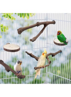 Mogoko Mogoko 5PCS Bird Perch Natural Wood Grape Stick Bird Stand, 3 Grape Stick Paw Grinding Fork Parakeet Chewing Stick 2 Parrot Stand Branch, Chewing Exercise Branches Bird Cage Accessories  - Image 2