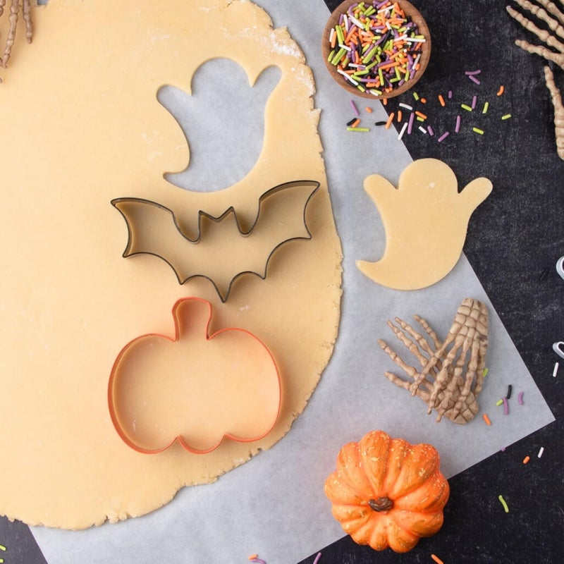 Sweets Indeed Halloween Cookie Cutters with Sprinkle Mix & Candy Eyeballs – 2 oz Sprinkles + 3 Food-Safe Cookie Cutters (Pumpkin, Ghost, Bat) | Halloween Baking & Decorating Kit - Image 4