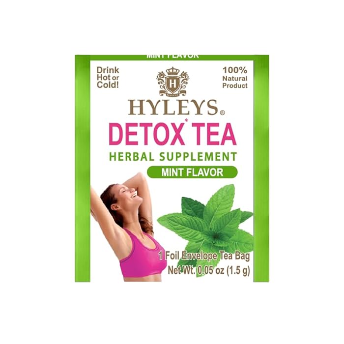 Hyleys Detox Tea for Cleanse - Green Tea with Mint, Ginger & Fennel - Supports Digestion & Detox - 25 Tea Bags (1 Pack) - Image 2