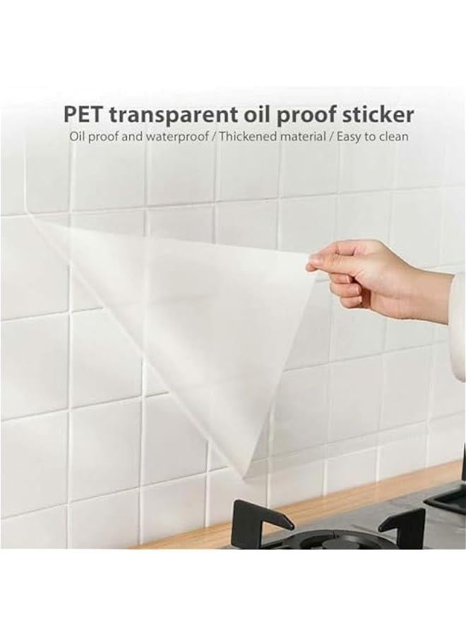 HOOKOR Clear Oil Proof Wall Sticker for kitchen,60 * 500CM Contact Paper Decorative Self Adhesive Removable Wallpaper, Kitchen Backsplash Wall Protector Transparent Self-Adhesive Sticker Cupboard Household - Image 2