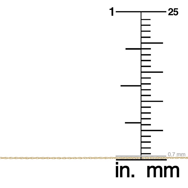 Kooljewelry 14k Yellow Gold Rope Chain Pendant Necklace (0.7 mm, 20 inch) - Image 5