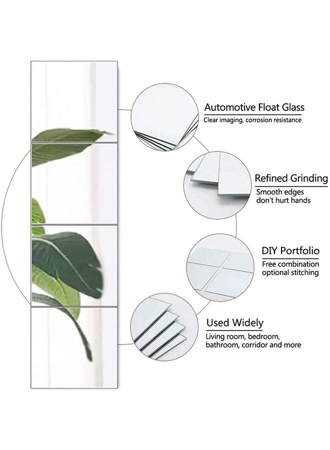 Glass Full Length Wall Mirror Tiles22×22CM 8PCS, Frameless Full Body Mirror for Home Gym, Bedroom, Living Room Versatile Wall Mirror with Unrivaled Clarity - Image 4