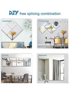 Generic Glass Full Length Wall Mirror Tiles22×22CM 8PCS, Frameless Full Body Mirror for Home Gym, Bedroom, Living Room Versatile Wall Mirror with Unrivaled Clarity  - Image 3