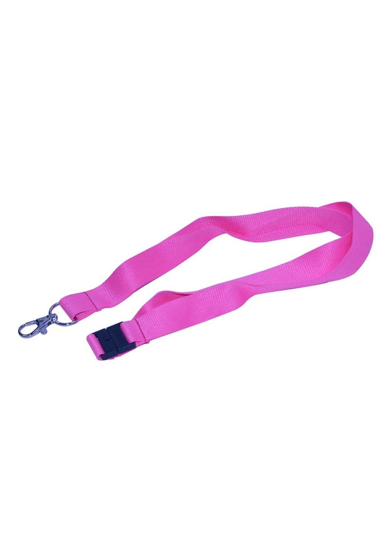FIS Pack of 50 Pieces Flat Lanyard With Hook And Safety Buckle Badge Holder Pink - Image 2