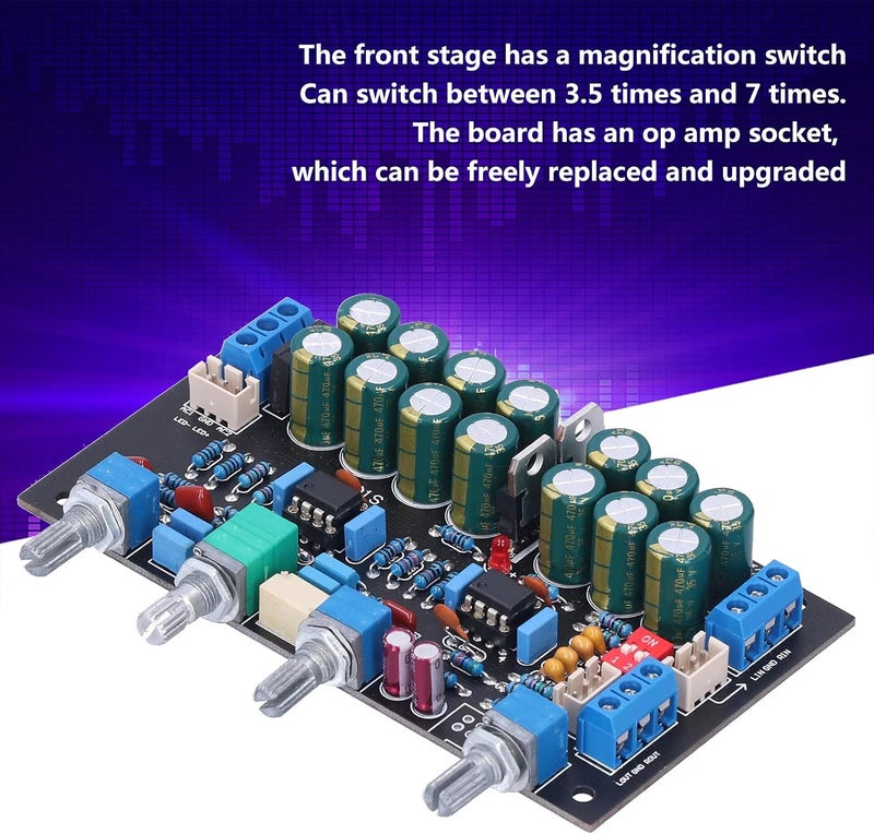 Tone Board Preamp Amplifier Parts with Magnification Switch, AC 12V - 18V, PCB Material - Fully Enclosed Potentiometer, Op Amp Socket Upgradeable, for Audio - Image 5