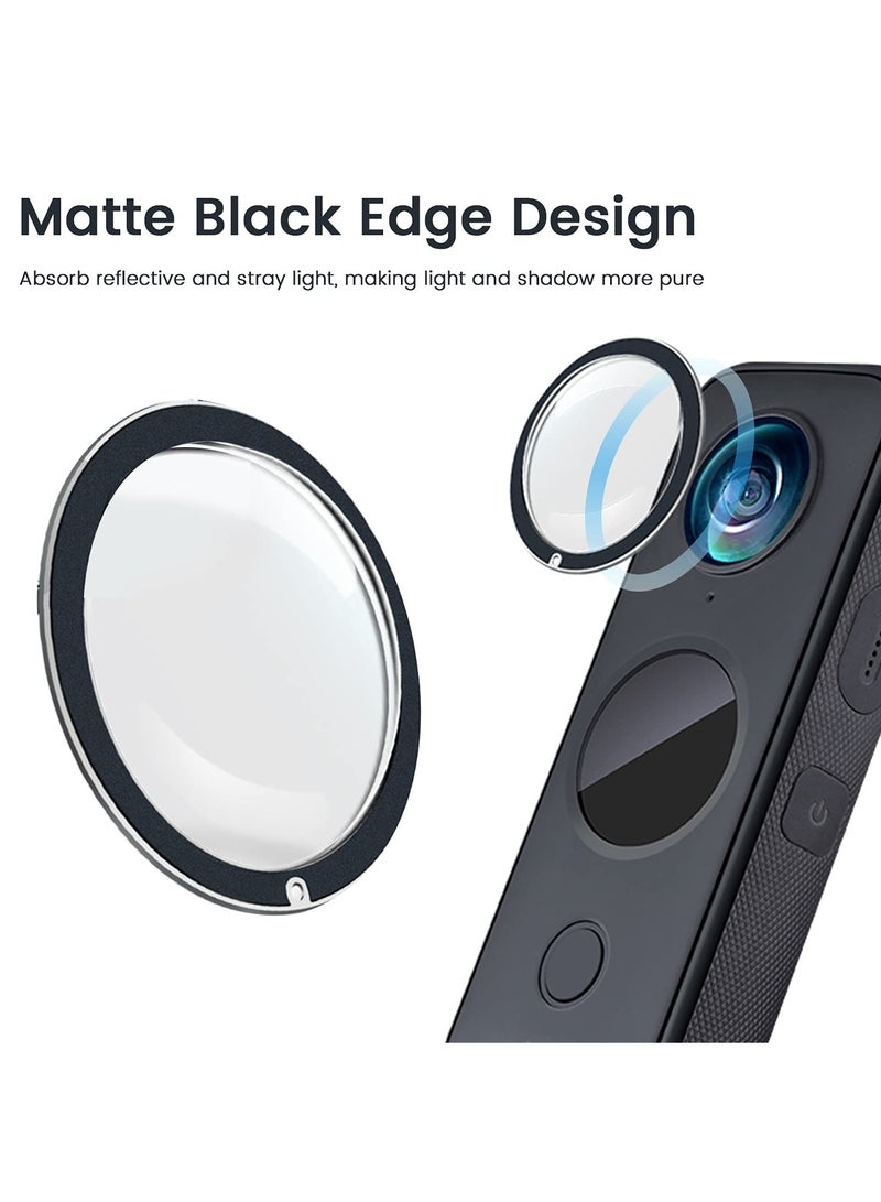 Protective Lens Cover for Insta360 ONE X2 - 2-Piece Adhesive UV Mirror Protector for Sports Camera, Waterproof and Durable Panorama Lens Accessories. - Image 2