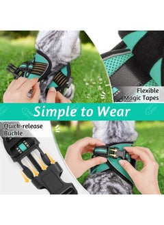 Rabbitgoo Cat Harness and Leash Set for Walking Escape Proof, Adjustable Soft Kittens Vest with Reflective Strip for Cats, Comfortable Outdoor Vest,Green,S  - Image 2