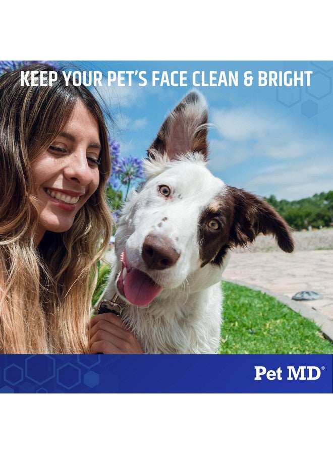 بيت إم دي مناديل إزالة بقع الدموع من Pet MD للكلاب - مناديل لإزالة الإفرازات والقشور من عيون القطط والكلاب - مناديل لإزالة بقع الدموع من عيون الحيوانات الأليفة للكلاب - 60 قطعة - Image 4