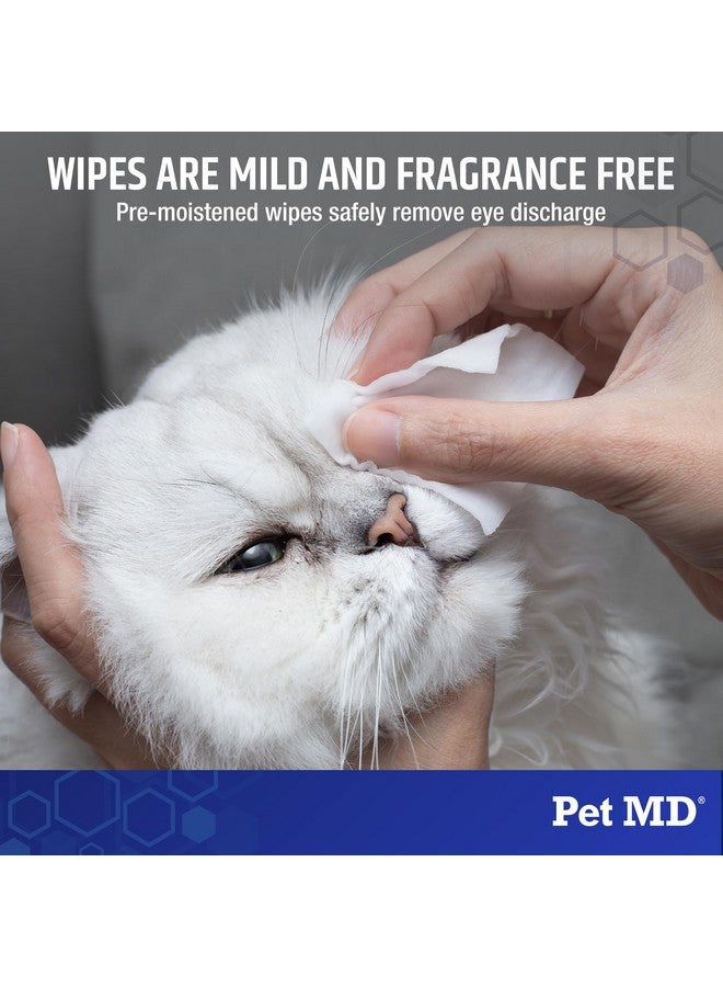 بيت إم دي مناديل إزالة بقع الدموع من Pet MD للكلاب - مناديل لإزالة الإفرازات والقشور من عيون القطط والكلاب - مناديل لإزالة بقع الدموع من عيون الحيوانات الأليفة للكلاب - 60 قطعة - Image 3