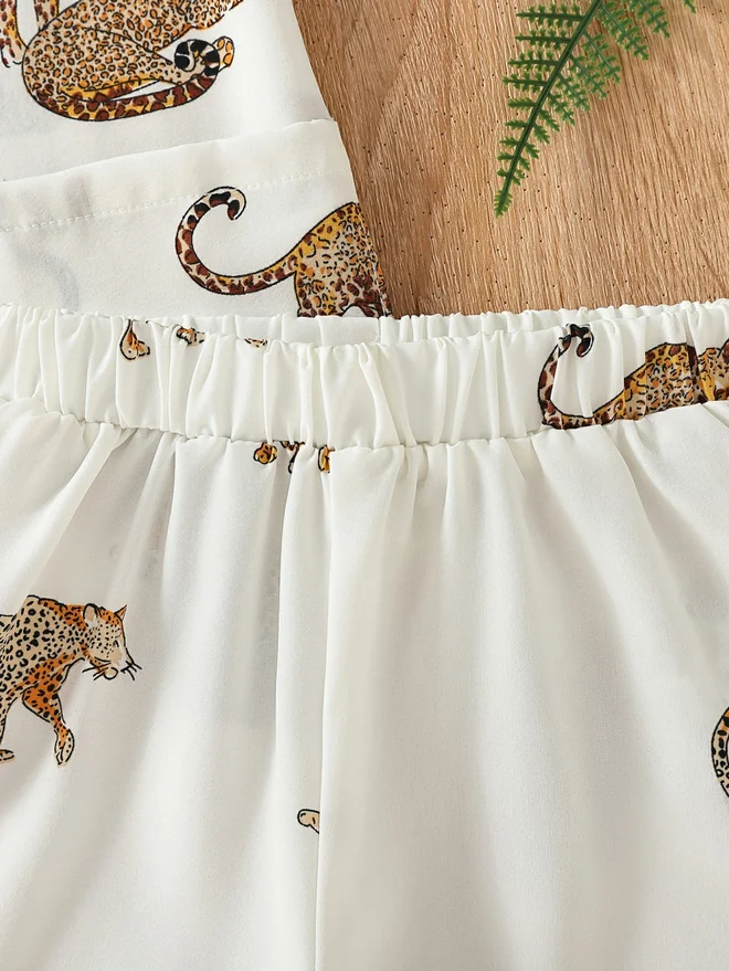 Take Two White Boys Dinosaur Print Short Sleeve Shirt And Shorts Set for Men | Best Price UAE