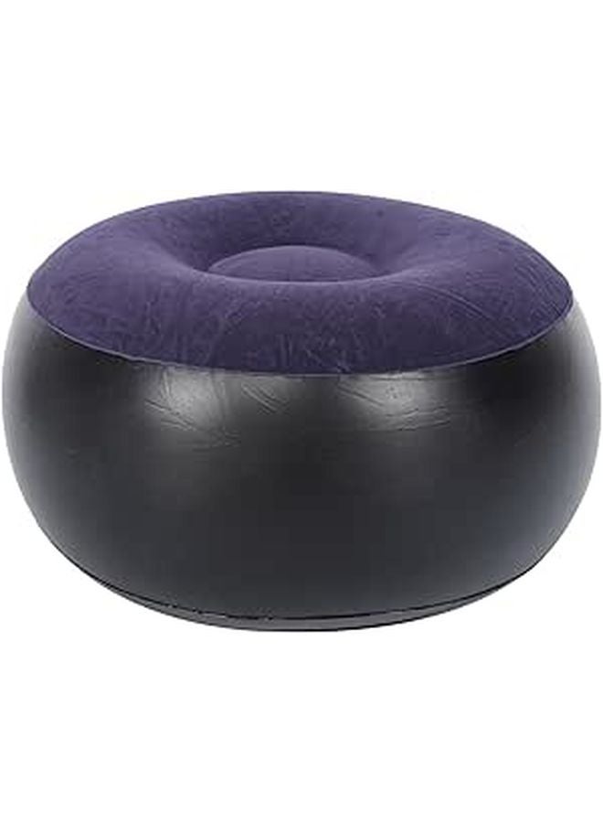 Inflatable Flocking Foot Stool 20 5x7 9 Inch PVC Portable Ottoman for Camping Office Living Room - Image 1