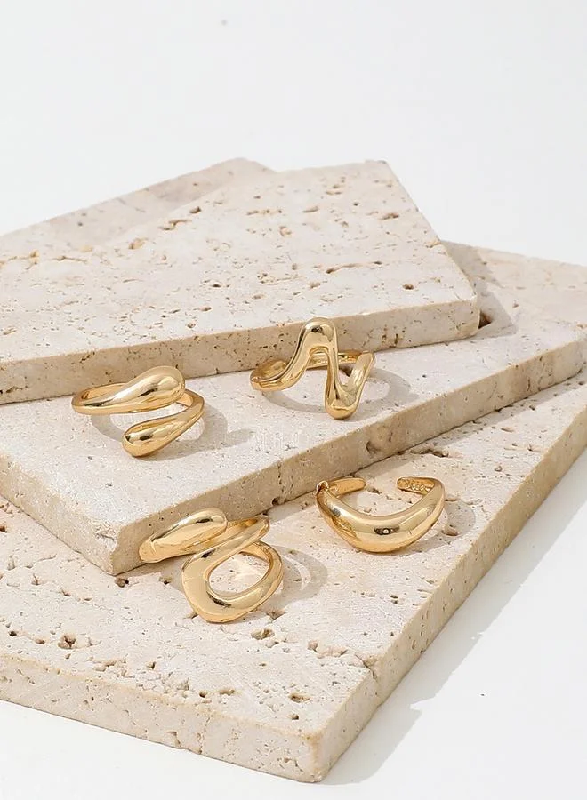 Take Two Take Two Set of 4 - Gold Tone Statement Rings