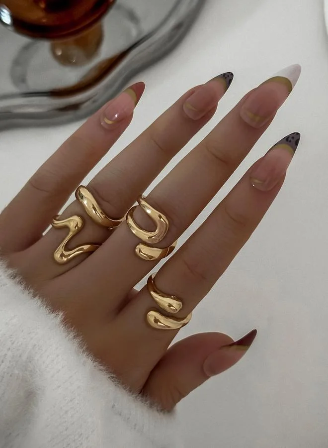Take Two Take Two Set of 4 - Gold Tone Statement Rings