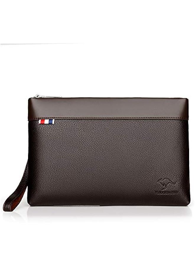 HOOKOR Clutch Purse for Men, Clutch Wallet Long Wallets with Zipper PU Leather Men's Coin Purse Business Card Holders Wrist Wallet Gift for Father Son Boyfriend - Image 1