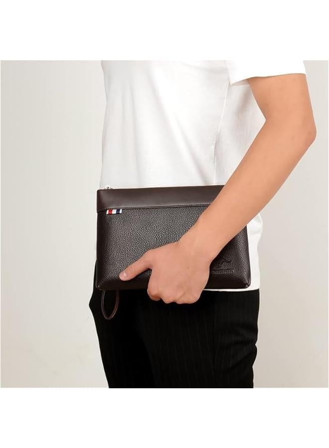 HOOKOR Clutch Purse for Men, Clutch Wallet Long Wallets with Zipper PU Leather Men's Coin Purse Business Card Holders Wrist Wallet Gift for Father Son Boyfriend - Image 3