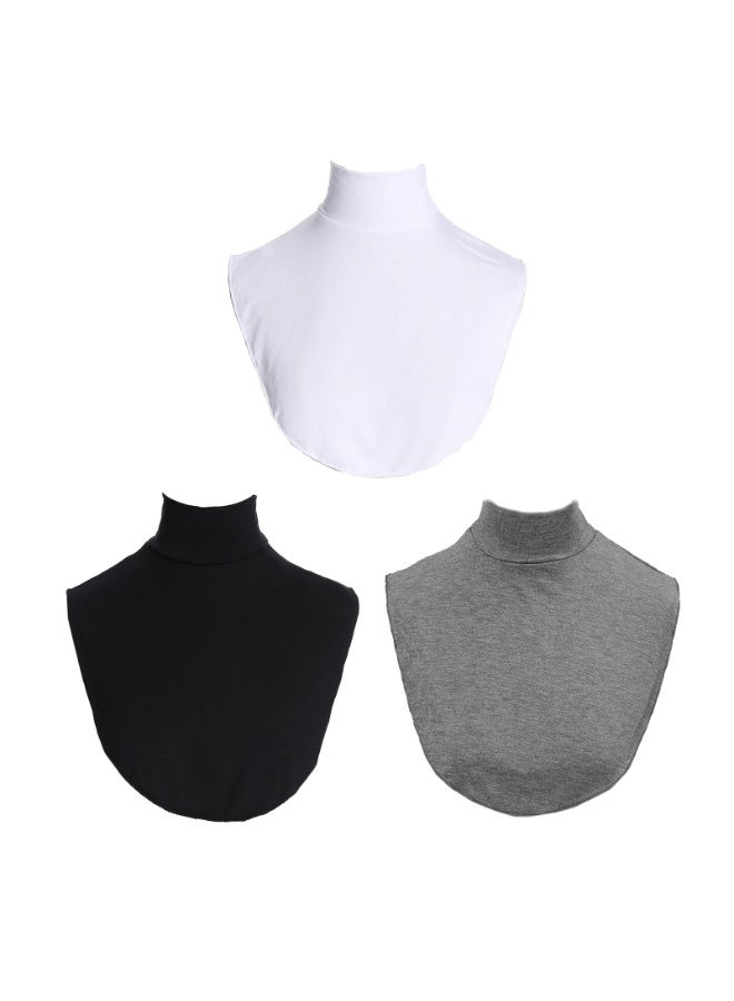 3 قطع بلوزة نصفية بياقة قابلة للفصل للجنسين بياقة مدعمة من مادة مودال وياقة مدعمة - Image 4