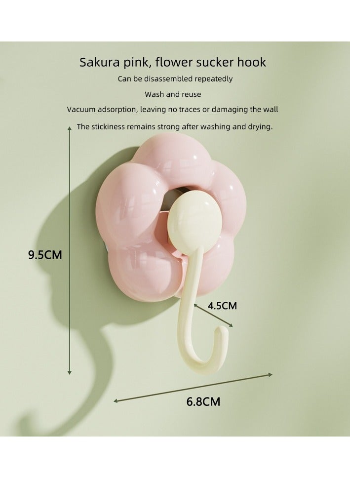 Flower suction cup hook without punching, strong load-bearing, traceless vacuum wall, kitchen, bathroom, toilet wall - Image 2