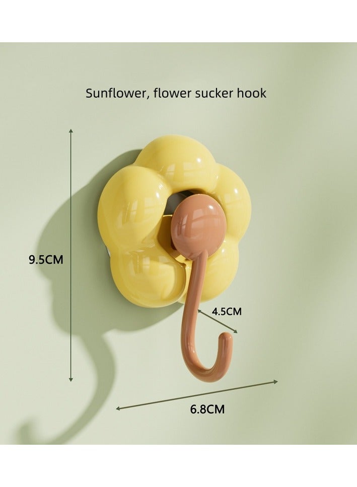 Flower suction cup hook without punching, strong load-bearing, traceless vacuum wall, kitchen, bathroom, toilet wall - Image 4