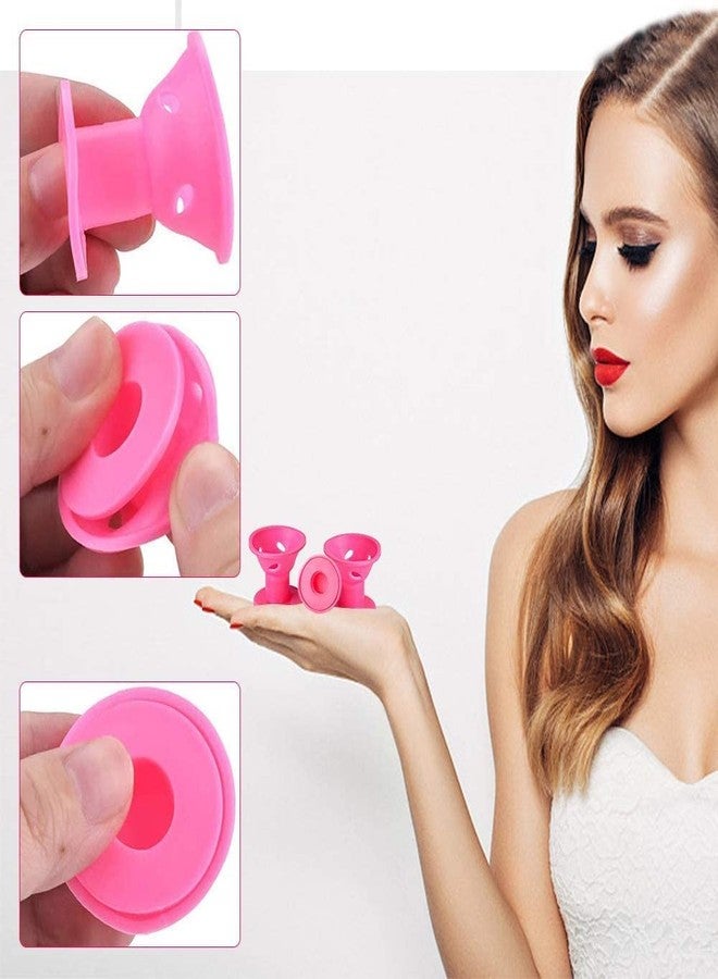 CUBIZ 10 Pcs Pink Silicone Hair Curlers Set, Magic Hair Rollers No Heat Hair Curlers Include 5pcs Large Silicone Curlers and 5pcs Small Silicone Curlers - DIY Styling Tools - Image 3