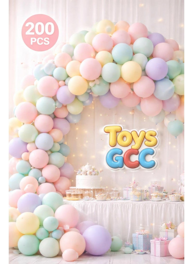 Toys GCC 5 Inch Macaron Balloons 200pcs | Wedding Birthday Party Decoration | Colorful Mini Balloon Set | Latex Balloons for Home & Event Decor - Image 1