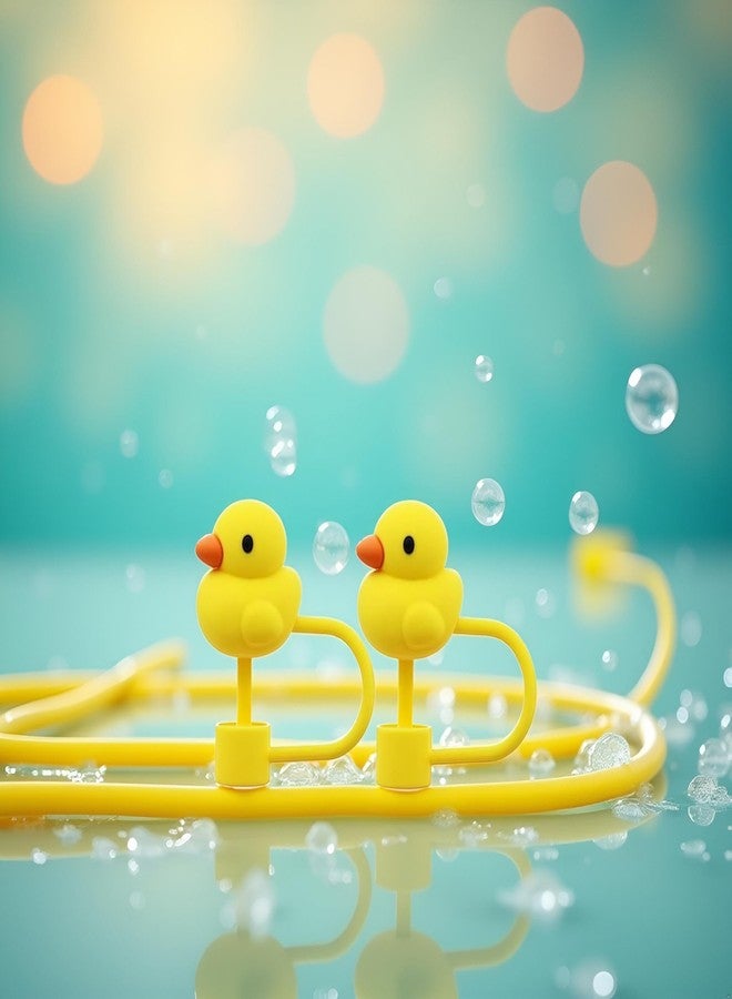 Zhuluck 2Pcs 10mm Duck Straw Cap, Cute Silicone Covers for Stanley Cup, Dust-Proof Reusable Tips Lids, Drinking Dispensers - Yellow - Image 4