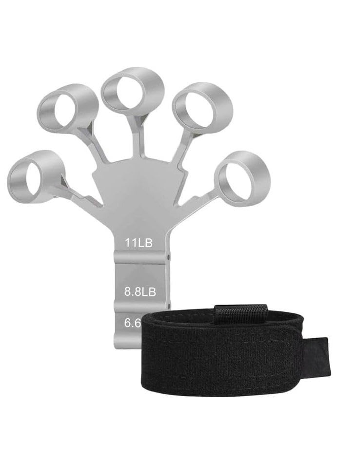 Generic Adjustable Resistance Forearm Grip Strengthening Set Finger Extension Exerciser Gray  - Image 1