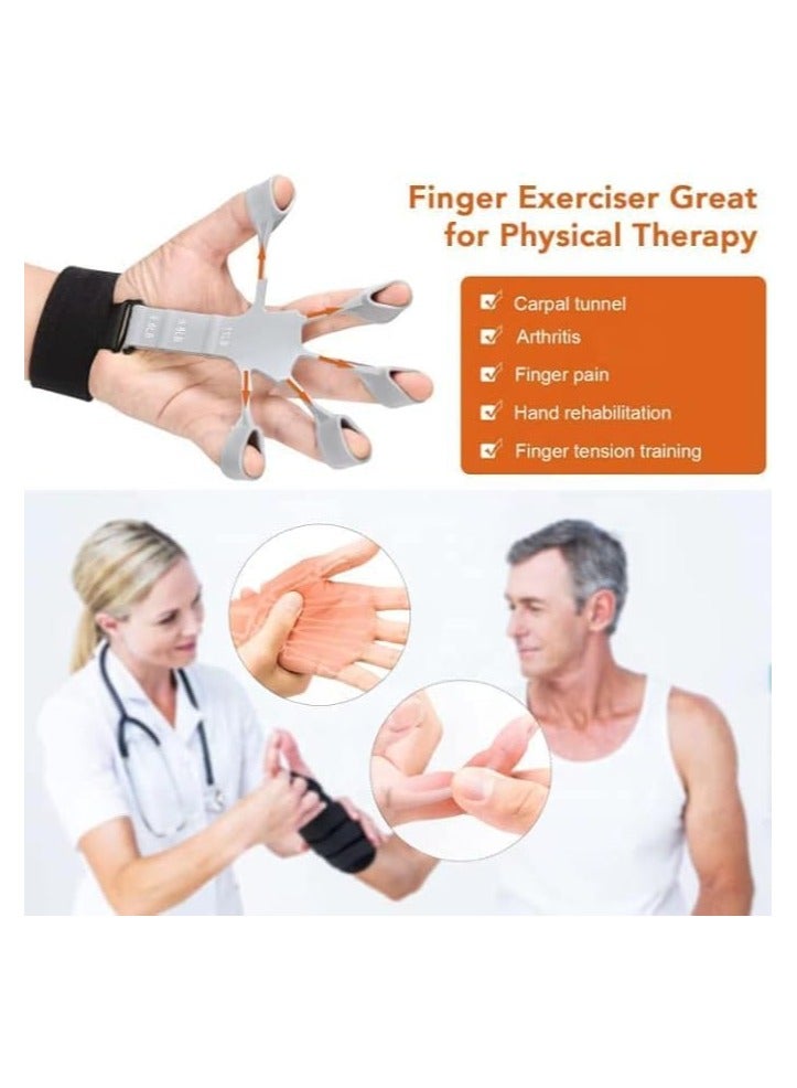 Generic Adjustable Resistance Forearm Grip Strengthening Set Finger Extension Exerciser Gray  - Image 3