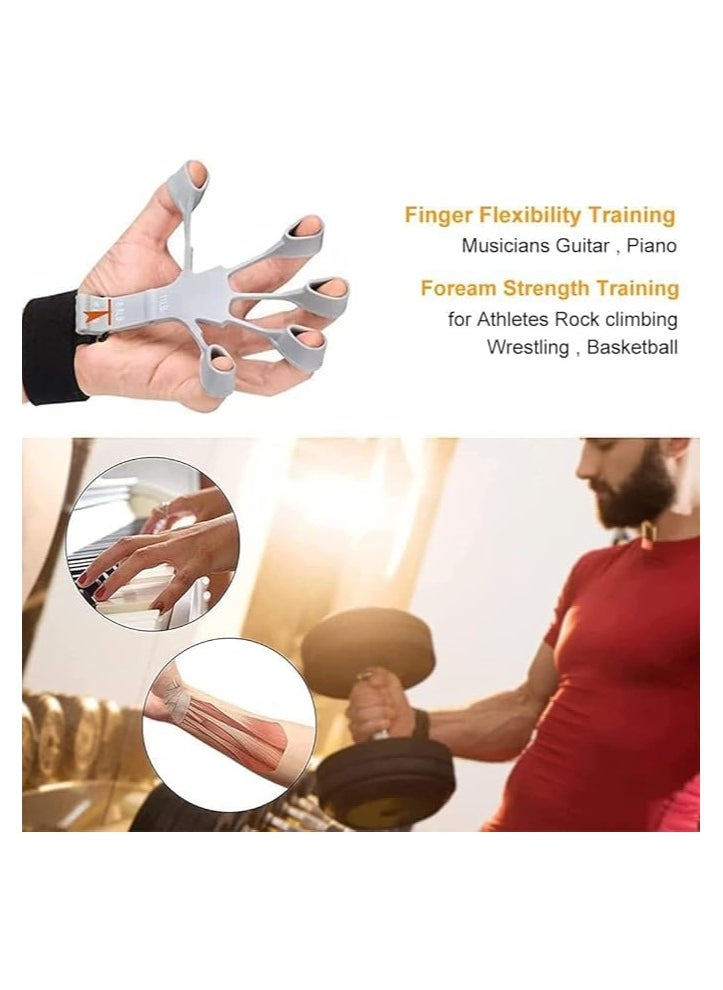 Generic Adjustable Resistance Forearm Grip Strengthening Set Finger Extension Exerciser Gray  - Image 4