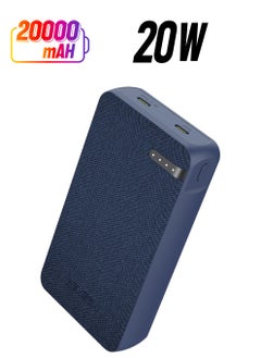 Remson Remson Revo Charge 20000mAh Portable Power Bank 20W Power Delivery Dual USB-C Output with Leather Exterior Design Compatible for iPhone Tablet Samsung  - Image 1