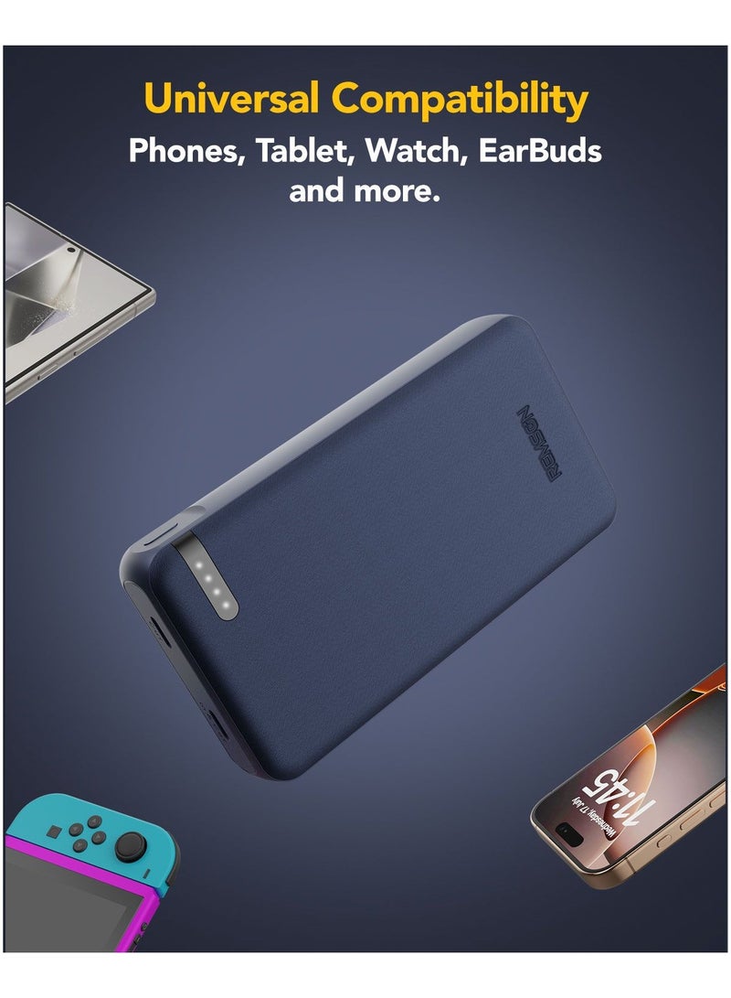 Remson Remson Revo Charge 20000mAh Portable Power Bank 20W Power Delivery Dual USB-C Output with Leather Exterior Design Compatible for iPhone Tablet Samsung  - Image 4