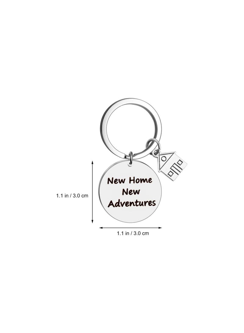 GGOOT 2pcs New Home Keychain Housewarming Keychain for New Homeowners New House Keyring New Home New Adventures Keychain New Neighbor Keychain 30MM - Image 3