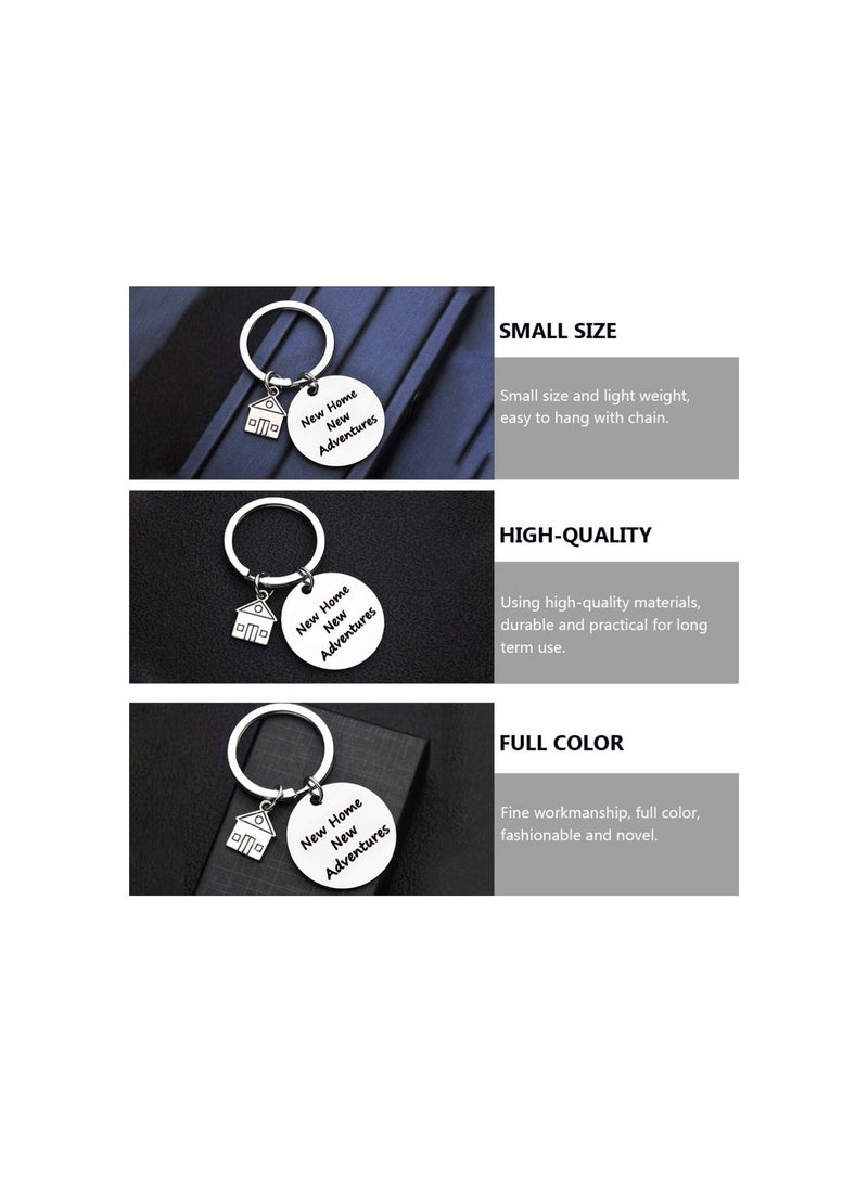 GGOOT 2pcs New Home Keychain Housewarming Keychain for New Homeowners New House Keyring New Home New Adventures Keychain New Neighbor Keychain 30MM - Image 4