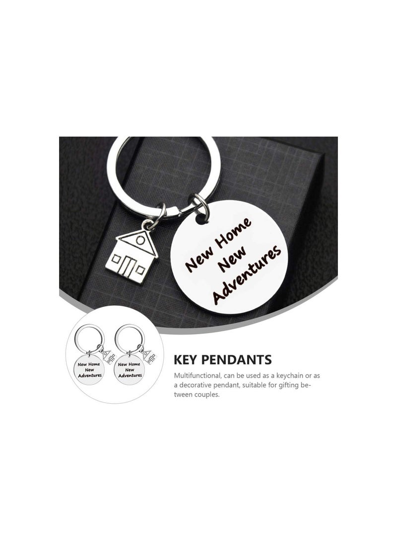GGOOT 2pcs New Home Keychain Housewarming Keychain for New Homeowners New House Keyring New Home New Adventures Keychain New Neighbor Keychain 30MM - Image 5