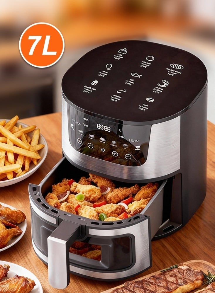 FLUXHOM Air Fryer Oven 7L Stainless Steel Digital Touch Screen Dishwasher-Safe–Roast, Bake, Broil and Air Fry Quick and Easy Meals - Image 1