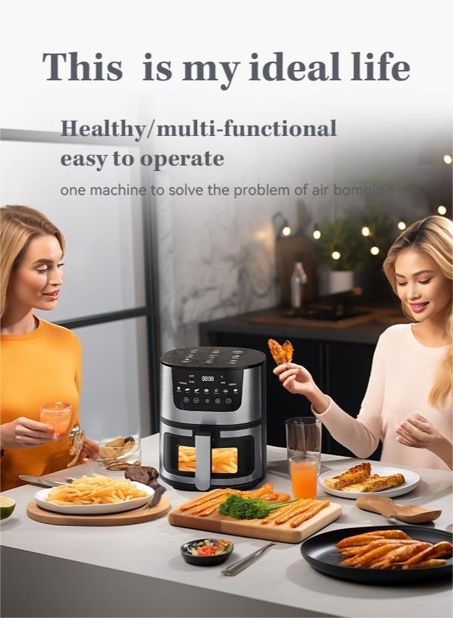 FLUXHOM Air Fryer Oven 7L Stainless Steel Digital Touch Screen Dishwasher-Safe–Roast, Bake, Broil and Air Fry Quick and Easy Meals - Image 2