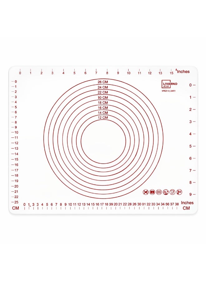 Livarno Silicone Baking Mat, 100% Platinum Silicone, Heat-Resistant & Non-Slip, Reusable Non-Stick Pastry Mat with Measurement Markings, 45 x 32 cm, BPA-Free & Dishwasher Safe - Image 4