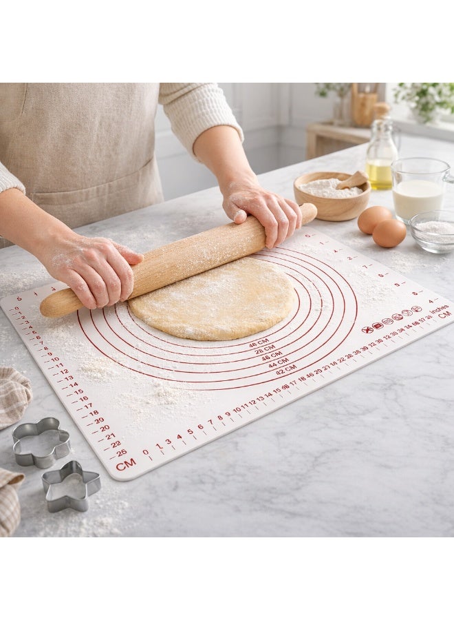 Livarno Silicone Baking Mat, 100% Platinum Silicone, Heat-Resistant & Non-Slip, Reusable Non-Stick Pastry Mat with Measurement Markings, 45 x 32 cm, BPA-Free & Dishwasher Safe - Image 3