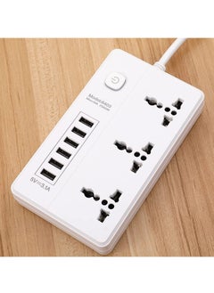 TYCOM Tycom Power Strip Surge Protector with USB- Extension Cord Flat Plug with Widely 3 AC Outlet and 6 USB, Small Desktop Station with 6 ft Power Cord, Compact Socket  - Image 3