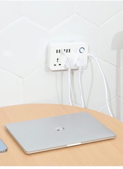 TYCOM Tycom Power Strip Surge Protector with USB- Extension Cord Flat Plug with Widely 3 AC Outlet and 6 USB, Small Desktop Station with 6 ft Power Cord, Compact Socket  - Image 5