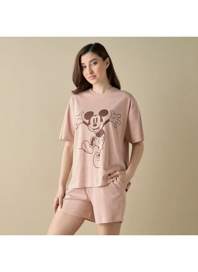 FAV Mickey Mouse Print T-shirt and Shorts Set
