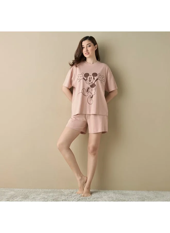 FAV Mickey Mouse Print T-shirt and Shorts Set