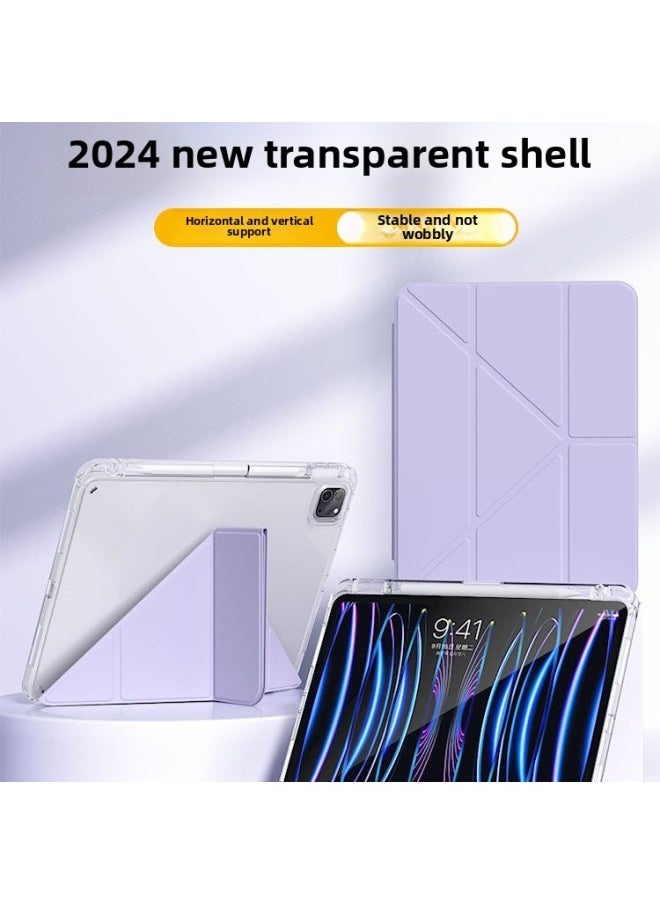2024 Pro11 Inch Protective Shell Pen Slot Y Fold Mini7 Apple Tablet 10 For Ipadair5 Protective Cover-Color:high Cold Ash-Applicable Model:PRO7 13（2024）  - Image 2