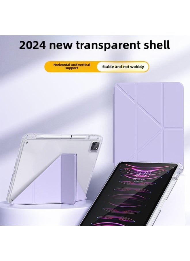 2024 Pro11 Inch Protective Shell Pen Slot Y Fold Mini7 Apple Tablet 10 For Ipadair5 Protective Cover-Color:high Cold Ash-Applicable Model:PRO7 13（2024）  - Image 5