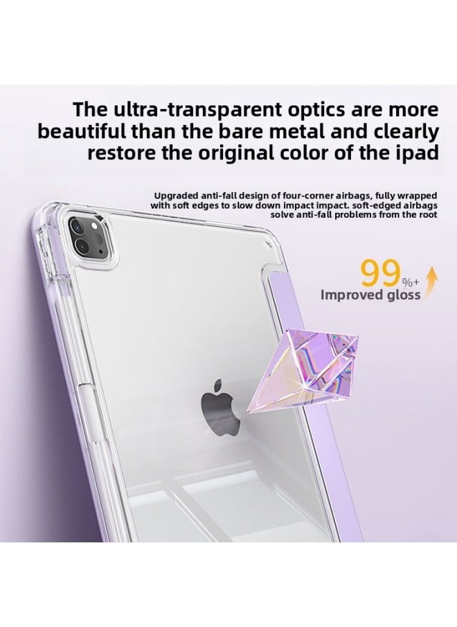 2024 Pro11 Inch Protective Shell Pen Slot Y Fold Mini7 Apple Tablet 10 For Ipadair5 Protective Cover-Color:high Cold Ash-Applicable Model:PRO7 13（2024）  - Image 3